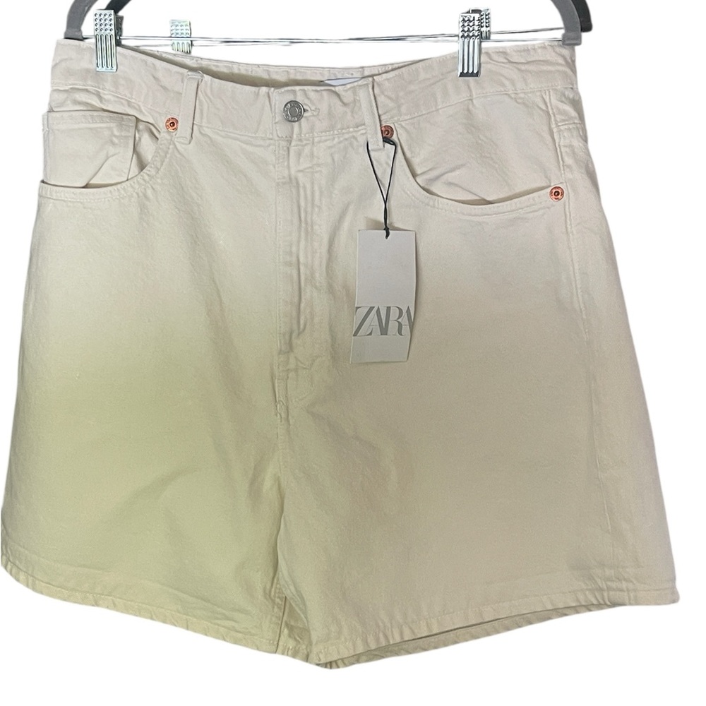 Zara denim shorts sz 14 NWT cream